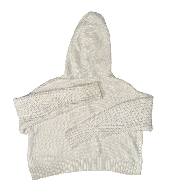 Aeropostale Women’s Small Cream Colored Cropped Sweater Hoodie Sexy Cozy Knit - Picture 3 of 7